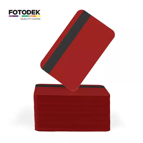 FOTODEK® Red Magstripe PVC Cards (Pack of 100)
