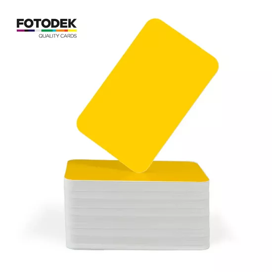 FOTODEK® White Core Sunflower Yellow PVC Cards (Pack of 100)