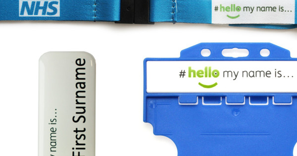 Red Hello My Name Is ID Lanyard Badge Homecare Assistant Carer HCSW NHS GP Admin 