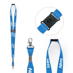 15mm Pre-Printed NHS Lanyard with Triple Breakaway and Metal Clip (Pack of 100) 15mm Pre-Printed NHS Lanyard with Triple Breakaway and Metal Clip (Pack of 100)