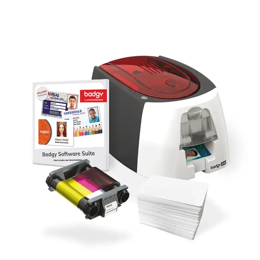 Evolis Badgy 200 ID Card Printer Bundle | Best Price & Fast Shipping