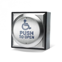 ICS DDA exit button with black ABS Back Box - Wheelchair Logo with PUSH TO OPEN - DDA900-1 ICS DDA exit button with black ABS Back Box - Wheelchair Logo with PUSH TO OPEN - DDA900-1
