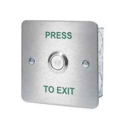 ICS Flush mount stainless steel exit button - PRESS TO EXIT - DRB002F-PTE ICS Flush mount stainless steel exit button - PRESS TO EXIT - DRB002F-PTE