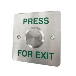 ICS Flush mount stainless steel exit button (35mm button) - PRESS FOR EXIT - DRB006F-PFE ICS Flush mount stainless steel exit button (35mm button) - PRESS FOR EXIT - DRB006F-PFE