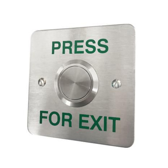 ICS Flush mount stainless steel exit button (35mm button) - PRESS FOR EXIT - DRB006F-PFE ICS Flush mount stainless steel exit button (35mm button) - PRESS FOR EXIT - DRB006F-PFE