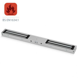 ICS Double Mini Surface Mount Maglock, Monitored, 2 x 600lbs HF, 12/24V DC - FIRE RATED - FR-U10005 ICS Double Mini Surface Mount Maglock, Monitored, 2 x 600lbs HF, 12/24V DC - FIRE RATED - FR-U10005
