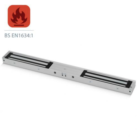 ICS Double Mini Surface Mount Maglock, Monitored, 2 x 600lbs HF, 12/24V DC - FIRE RATED - FR-U10005