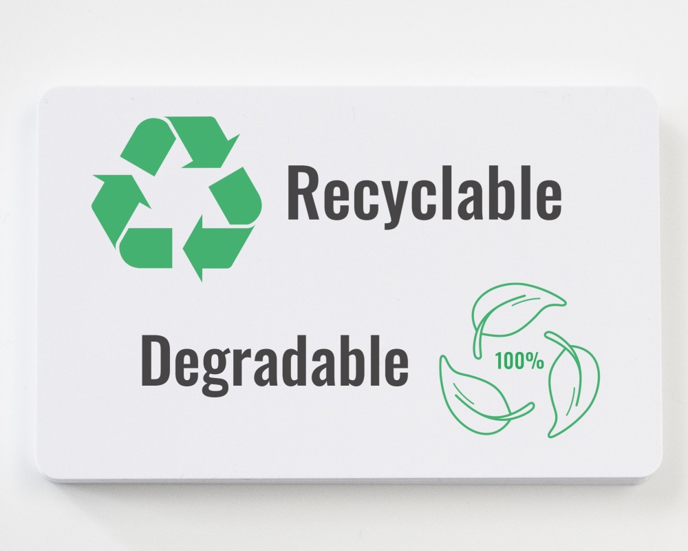  Our eco cards are recyclable and 100 percent biodegradable 